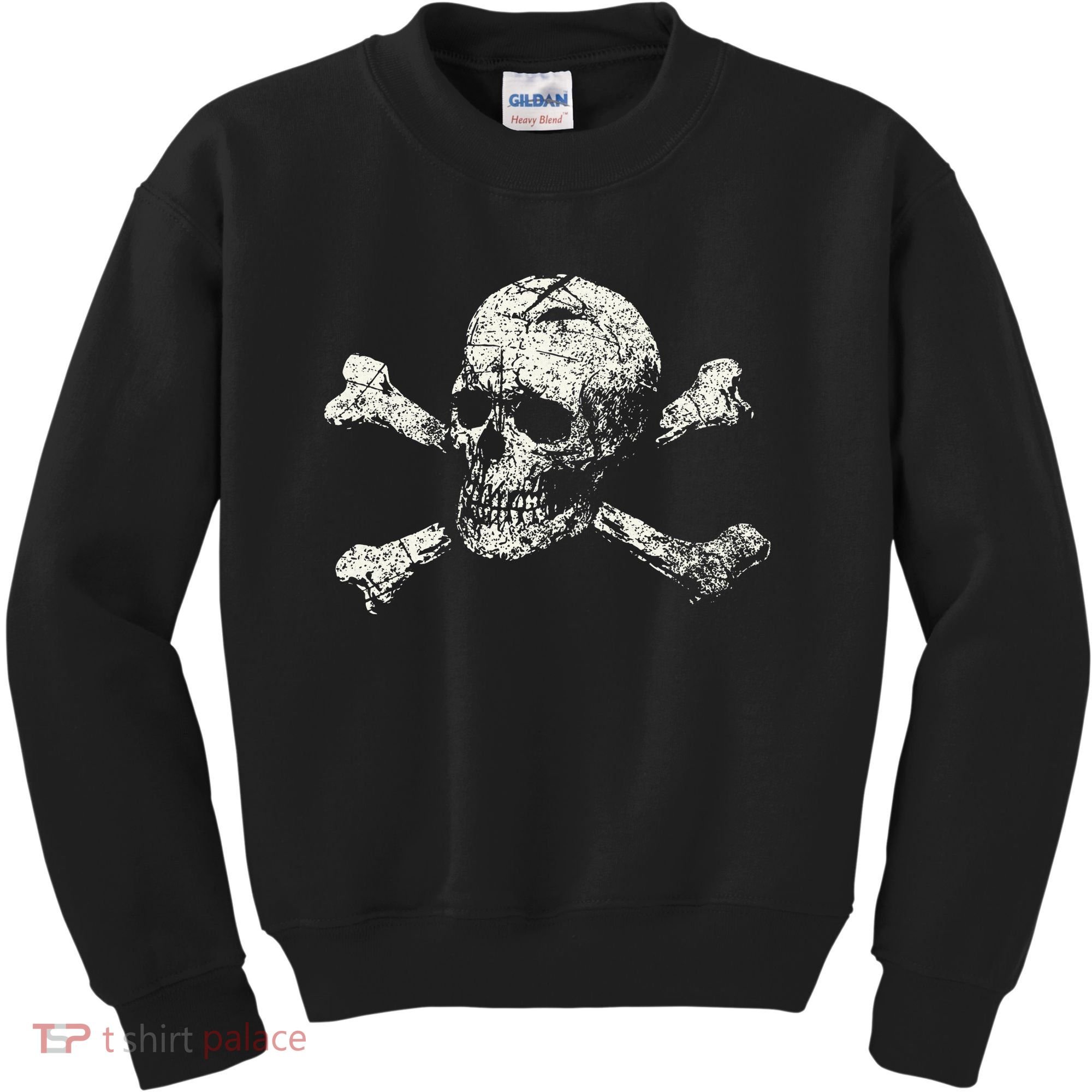 Pirate Skull Banner - Jolly Roger Symbol Kids Sweatshirt