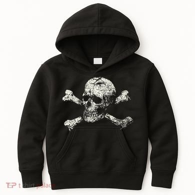 Pirate Skull Banner - Jolly Roger Symbol Kids Hoodie