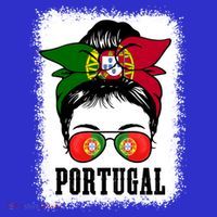 Portugal Soccer Ball Messy Bun Mom Portugese Flag Football Gift T-Shirt thumb 7
