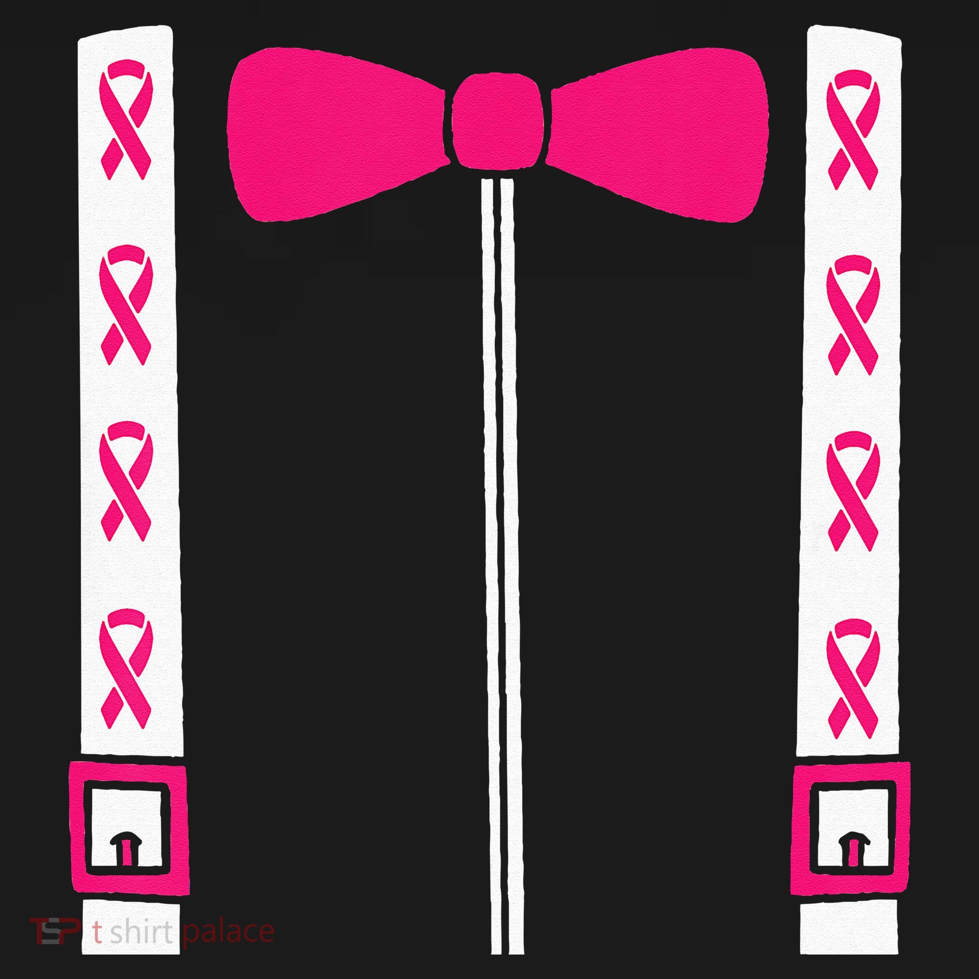 Pink Suspenders Bow Tie Costume Breast Cancer Awareness Women's Hoodie