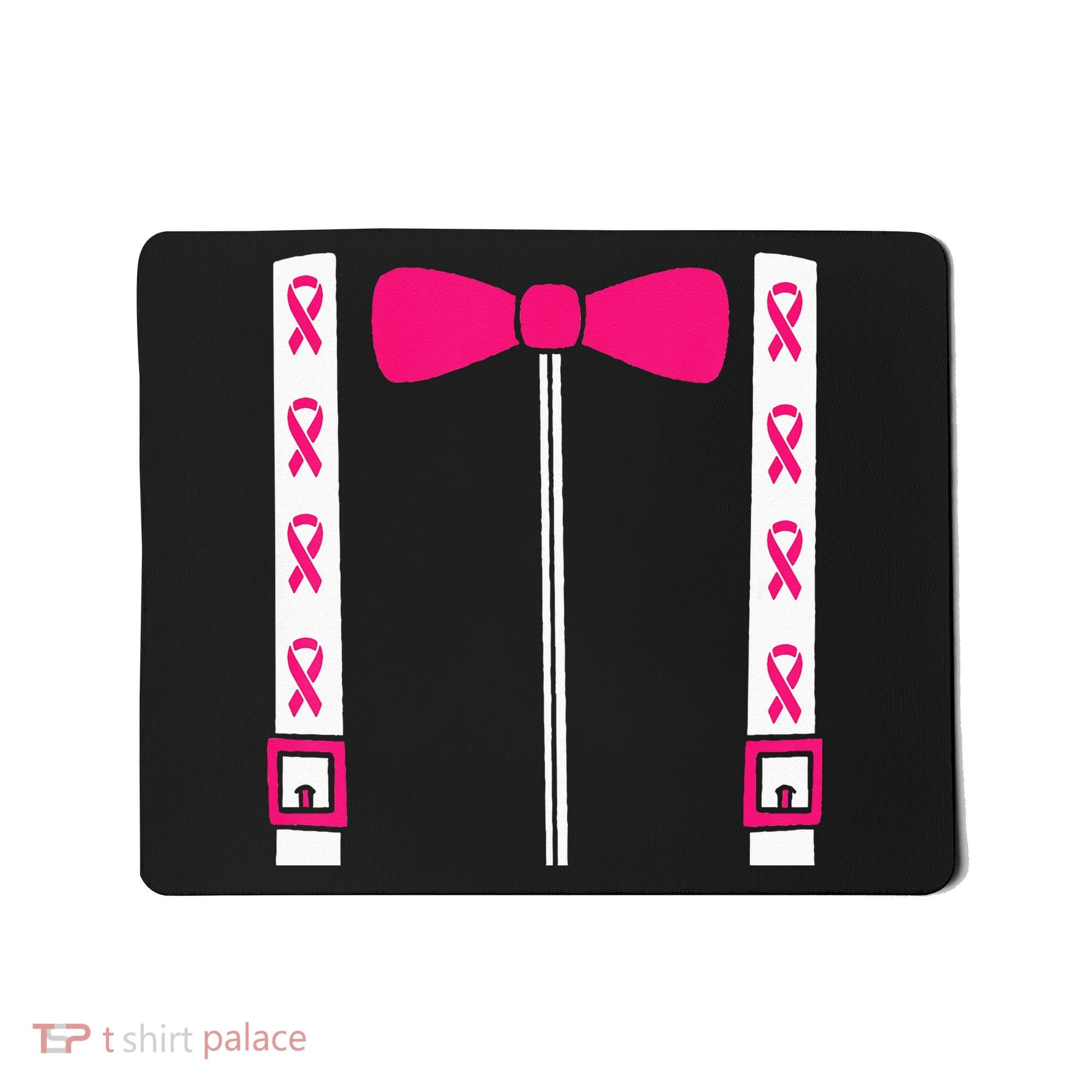 Pink Suspenders Bow Tie Costume Breast Cancer Awareness Mousepad