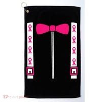 Pink Suspenders Bow Tie Costume Breast Cancer Awareness Golf Towel thumb 0