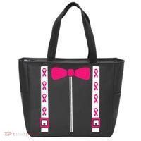 Pink Suspenders Bow Tie Costume Breast Cancer Awareness Tote Bag thumb 0