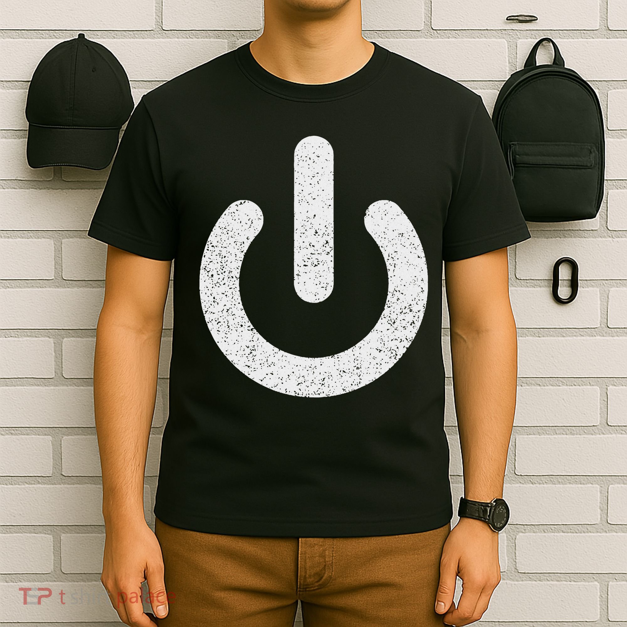 Power Symbol Button Switch Standby Icon Halloween Costume T-Shirt