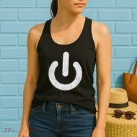 Power Symbol Button Switch Standby Icon Halloween Costume Women's Tank Top thumb 2