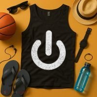 Power Symbol Button Switch Standby Icon Halloween Costume Tank Top thumb 4