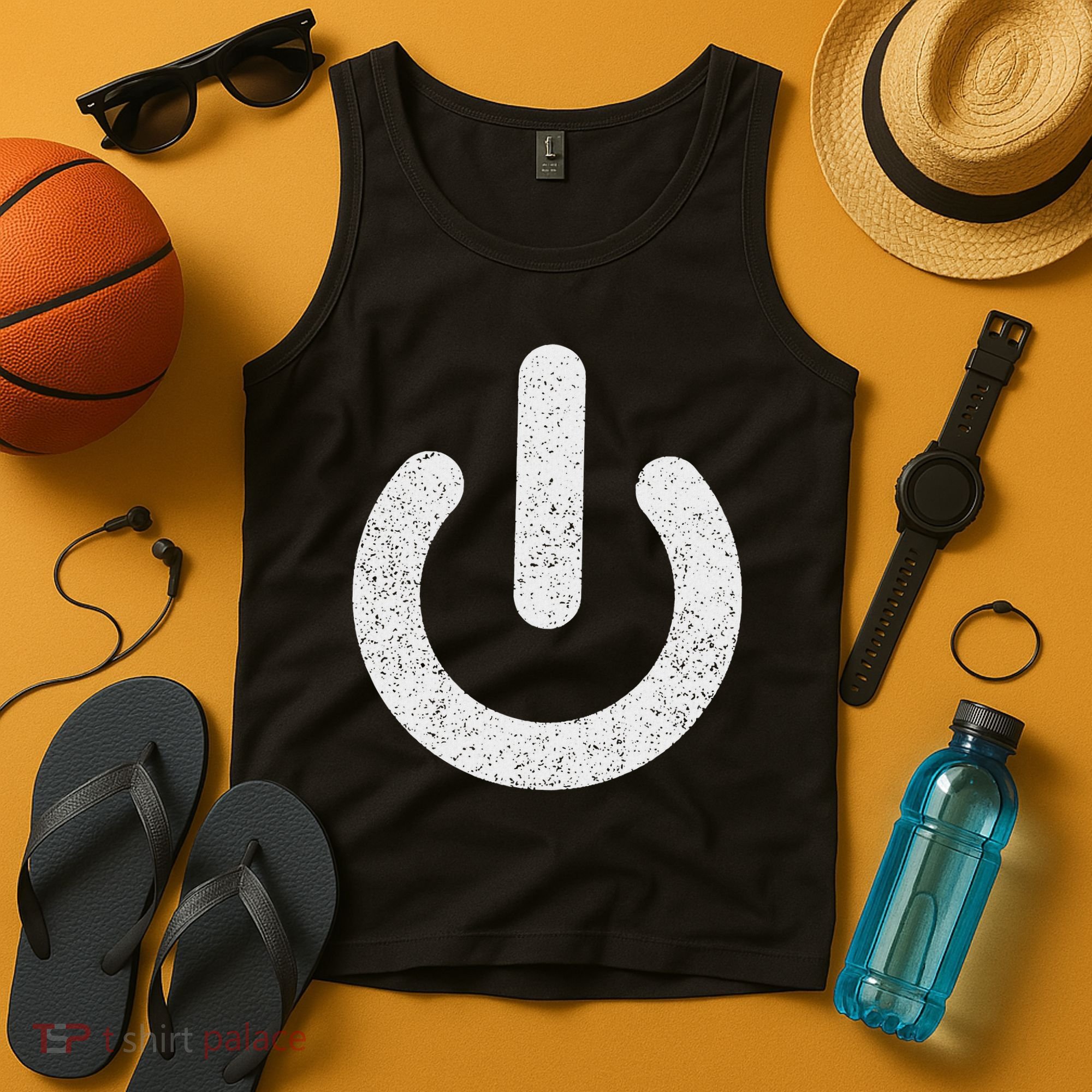 Power Symbol Button Switch Standby Icon Halloween Costume Tank Top