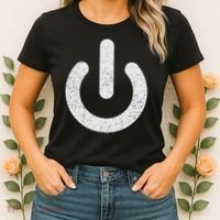 Power Symbol Button Switch Standby Icon Halloween Costume Women's T-Shirt thumb 2