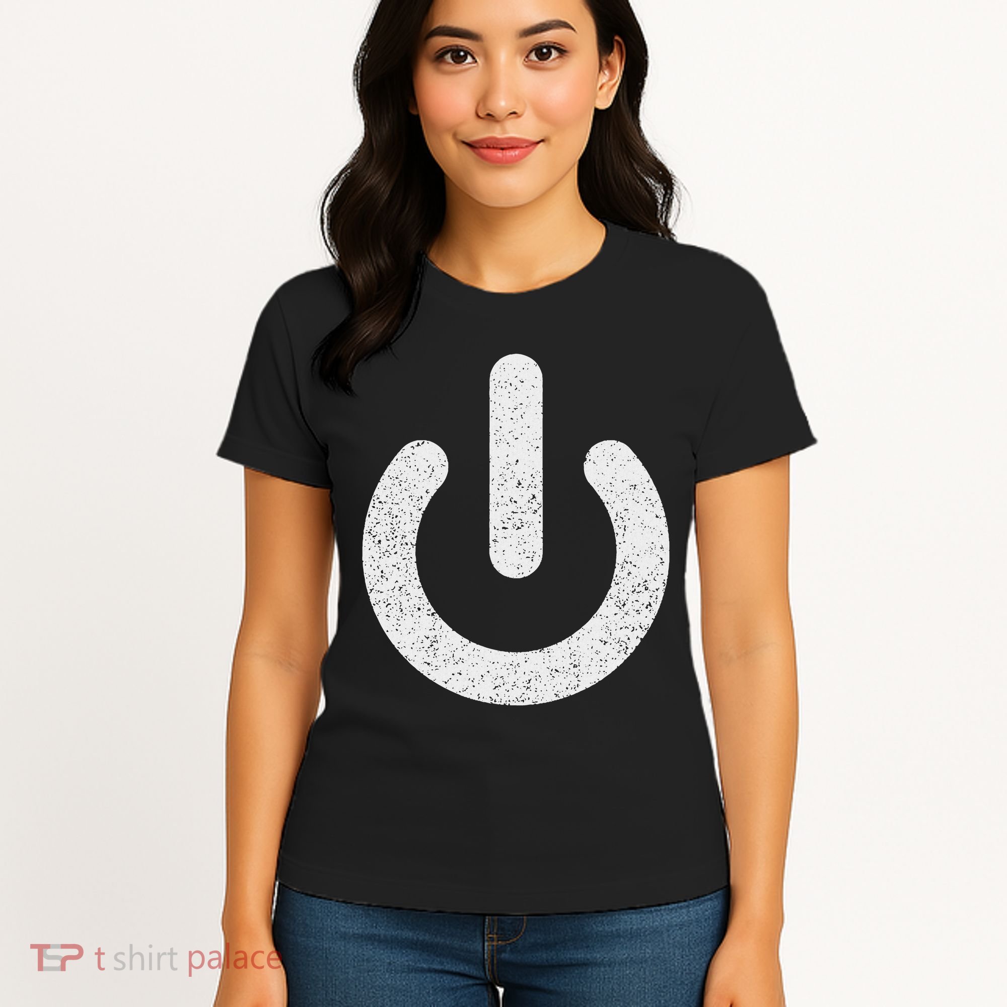 Power Symbol Button Switch Standby Icon Halloween Costume Women's T-Shirt
