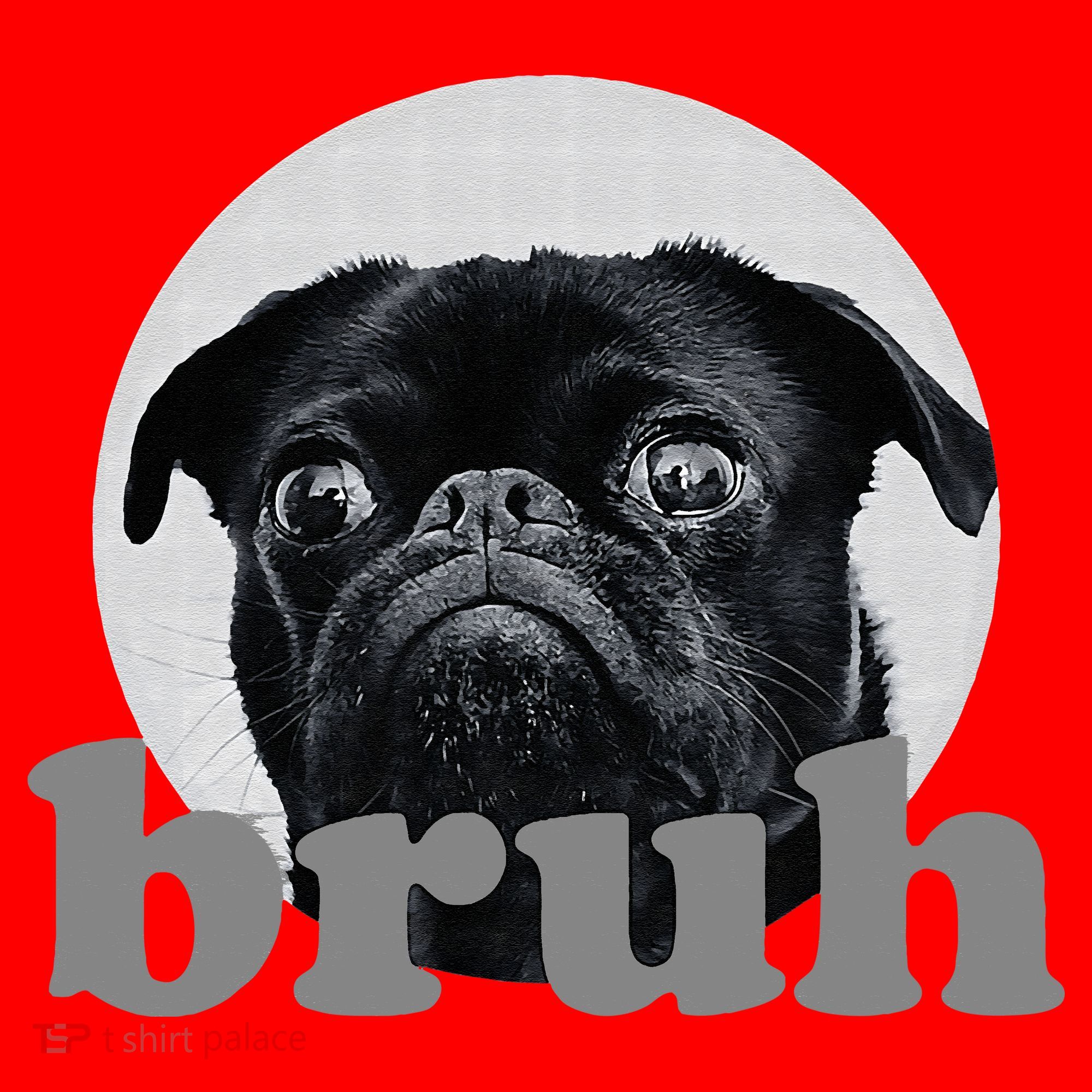 Pug Says “Bruh” – Adorable Dog Funny Humor Fashion Santa Hat