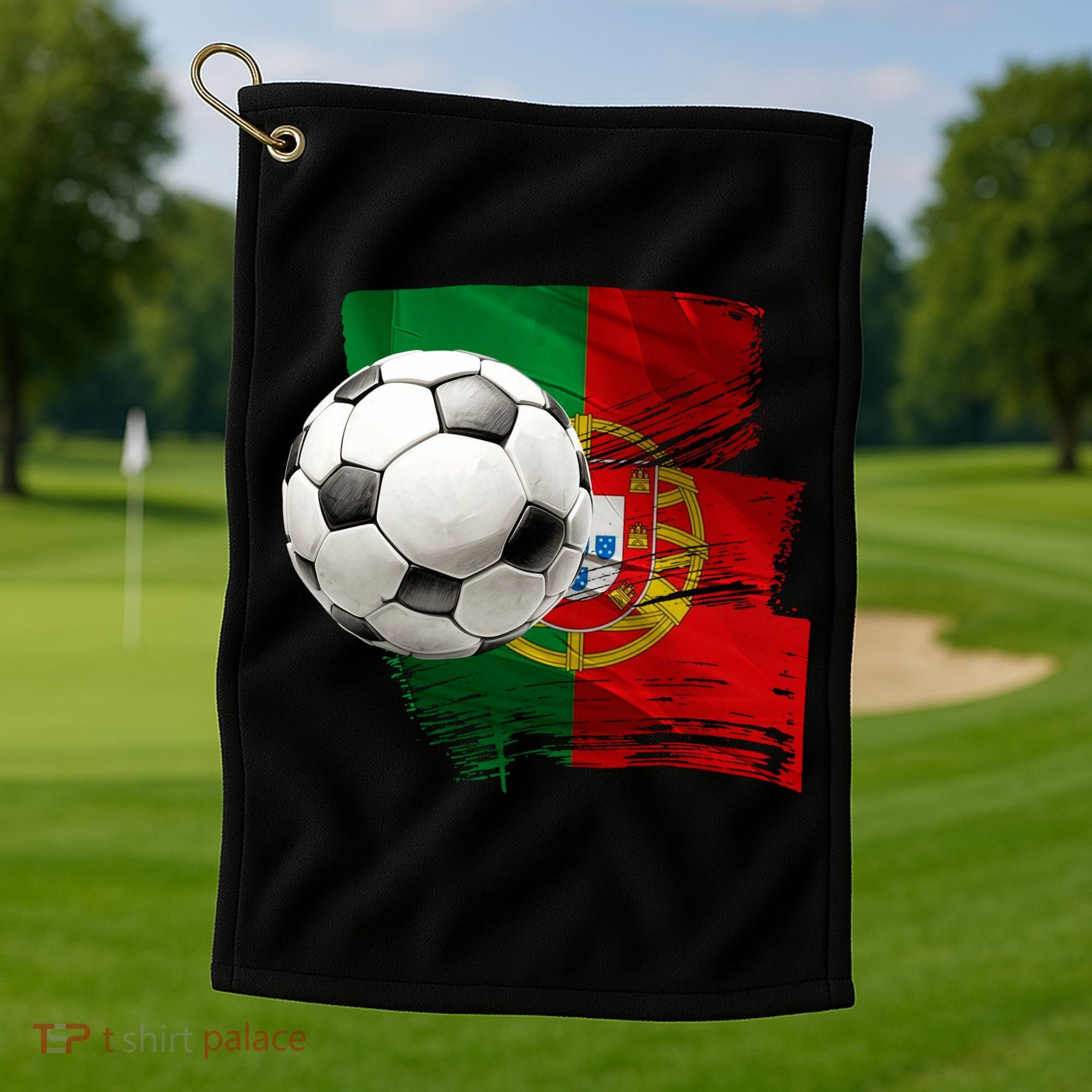 Portugal Soccer Ball Golf Towel
