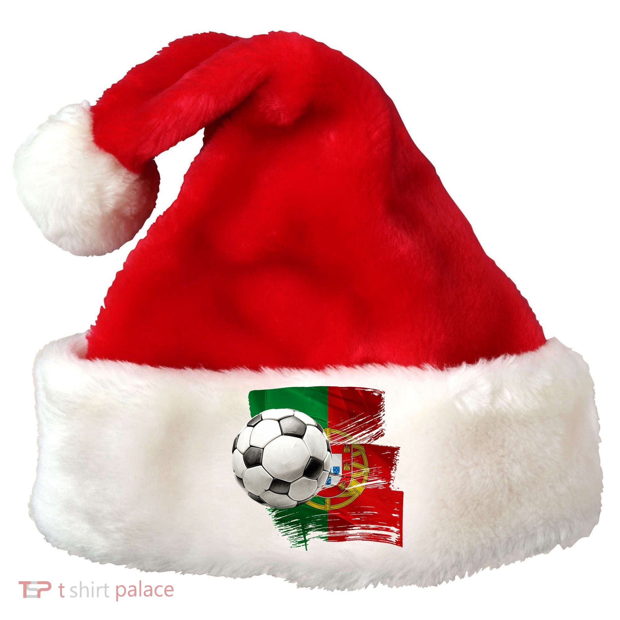 Portugal Soccer Ball Santa Hat