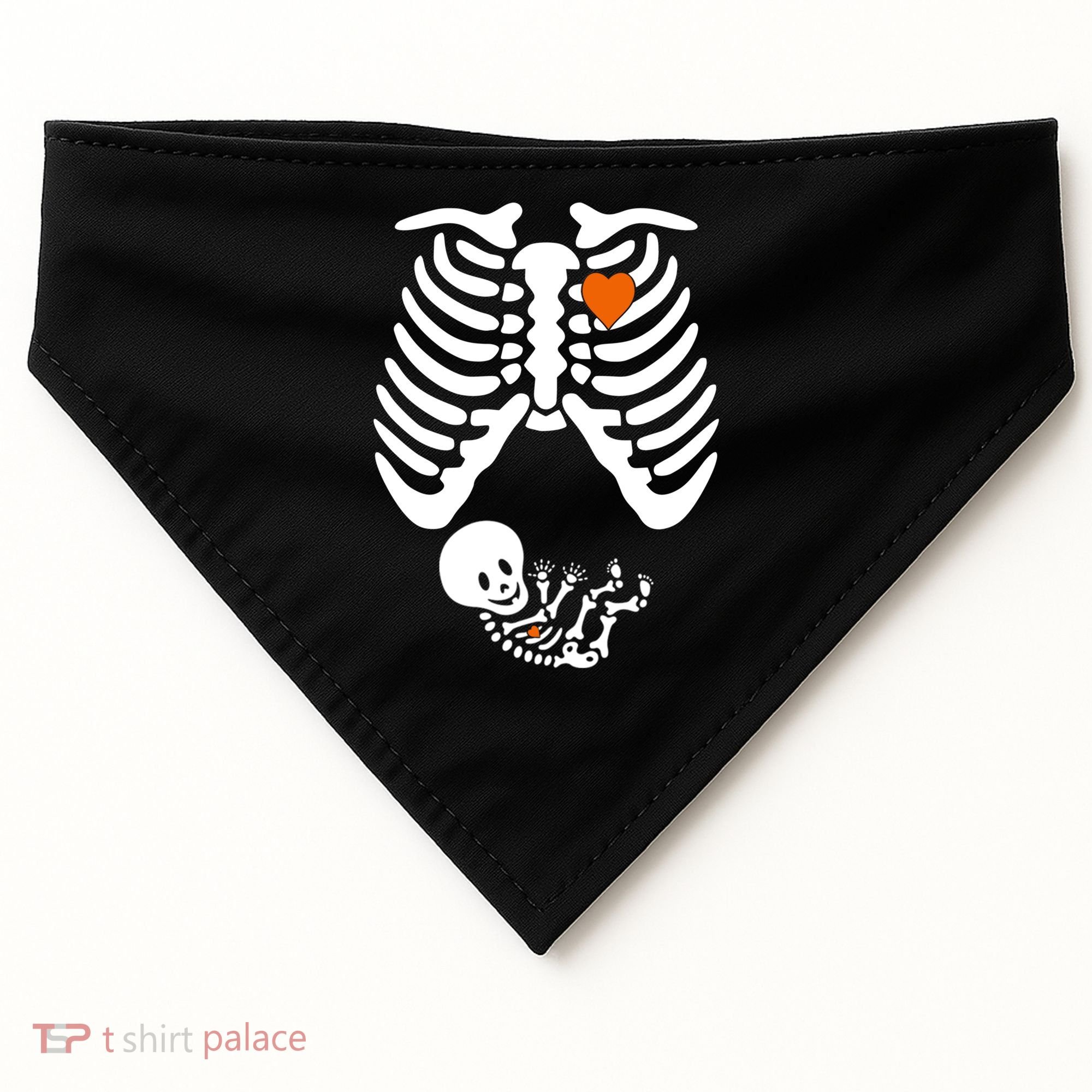 Pregnant Skeleton Costume Halloween Pregnancy Gift USA-Made Doggie Bandana