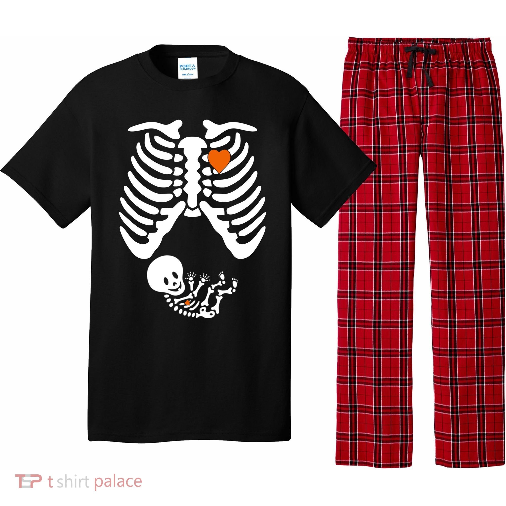 Pregnant Skeleton Costume Halloween Pregnancy Gift Pajama Set