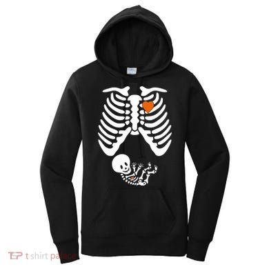 Pregnant Skeleton Costume Halloween Pregnancy Gift Women's Hoodie