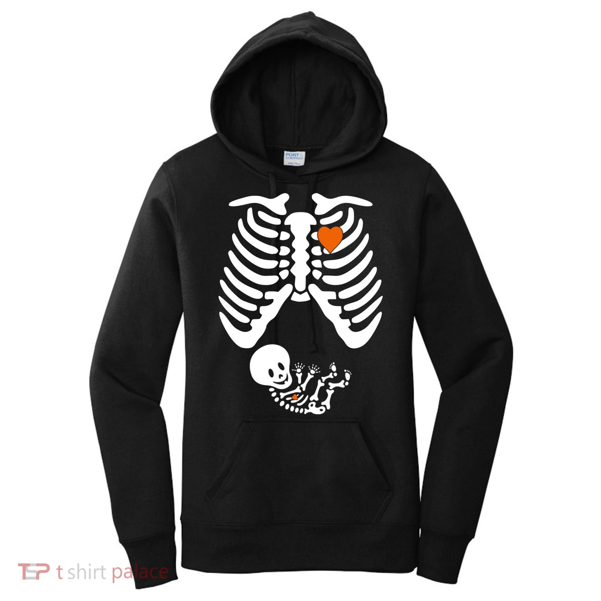 Pregnant Skeleton Costume Halloween Pregnancy Gift Women's Hoodie