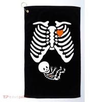 Pregnant Skeleton Costume Halloween Pregnancy Gift Golf Towel thumb 0