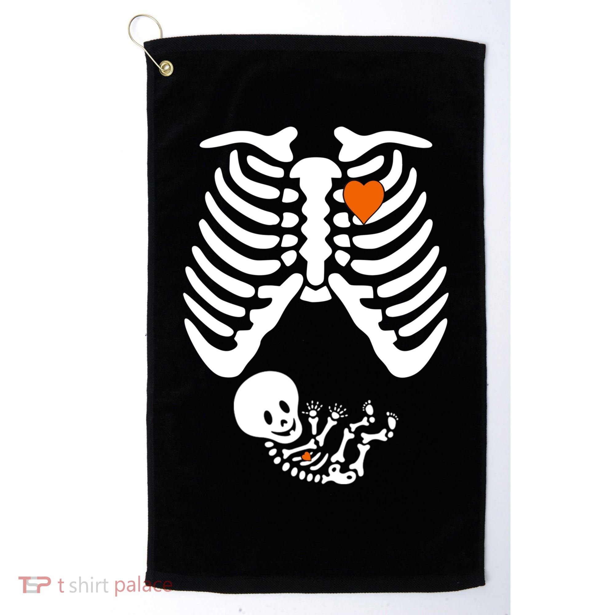 Pregnant Skeleton Costume Halloween Pregnancy Gift Golf Towel