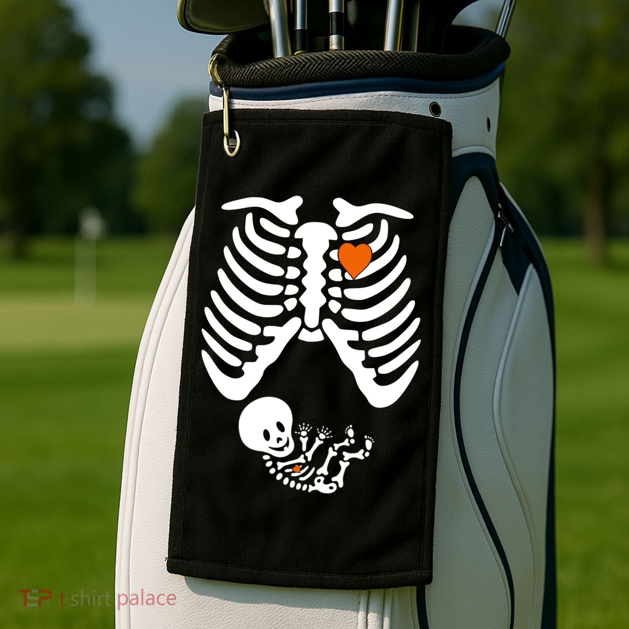 Pregnant Skeleton Costume Halloween Pregnancy Gift Golf Towel