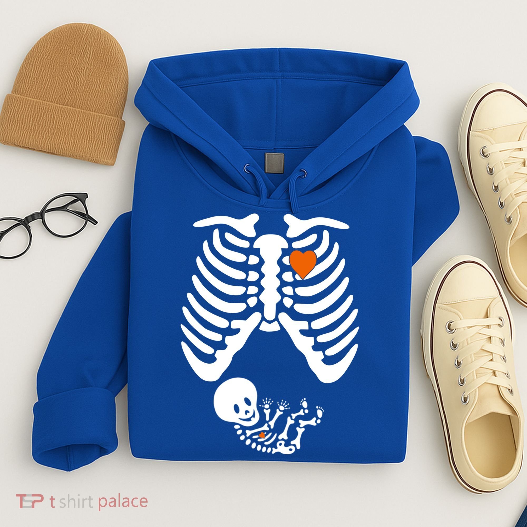 Pregnant Skeleton Costume Halloween Pregnancy Gift Hoodie