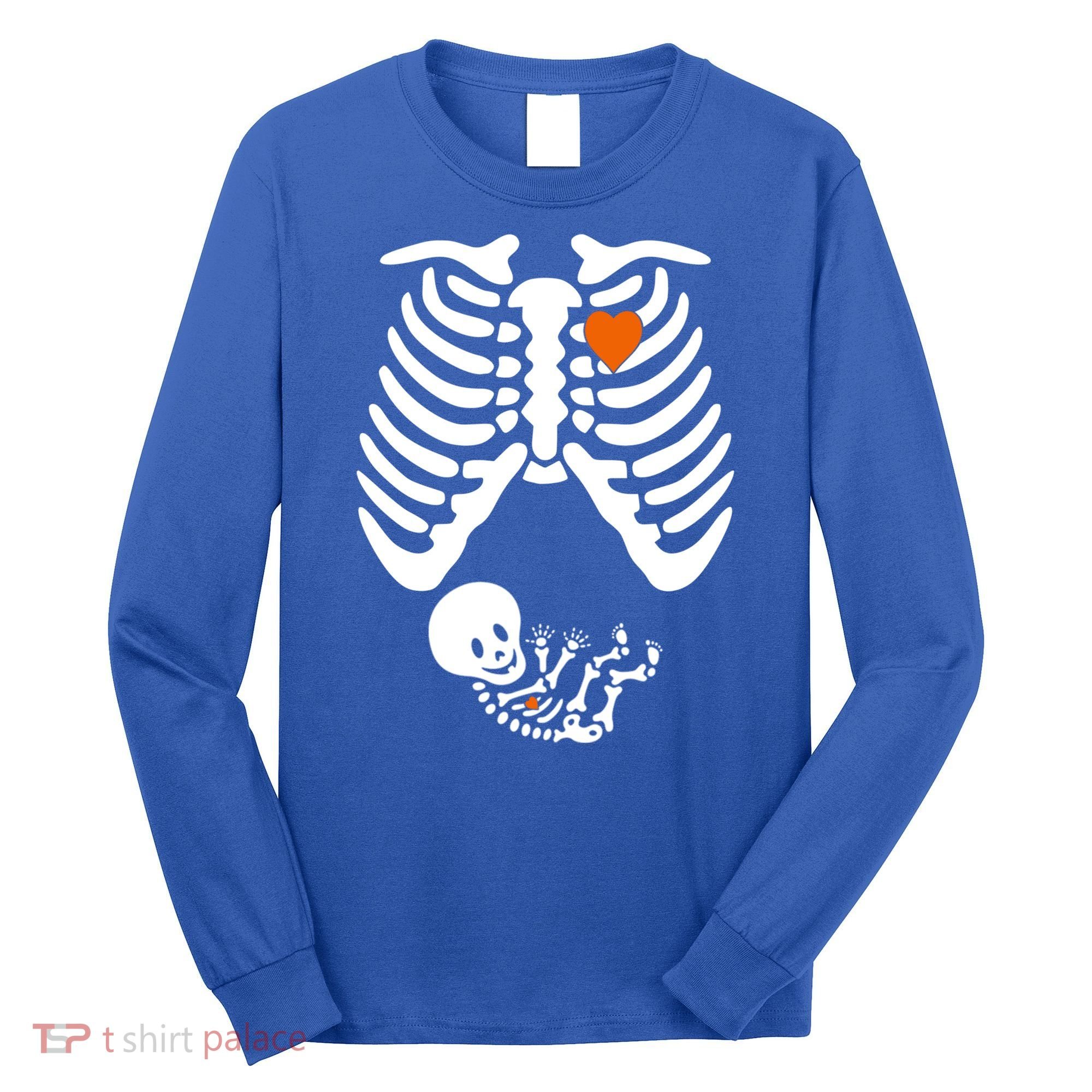 Pregnant Skeleton Costume Halloween Pregnancy Gift Long Sleeve Shirt