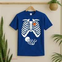 Pregnant Skeleton Costume Halloween Pregnancy Gift T-Shirt thumb 2