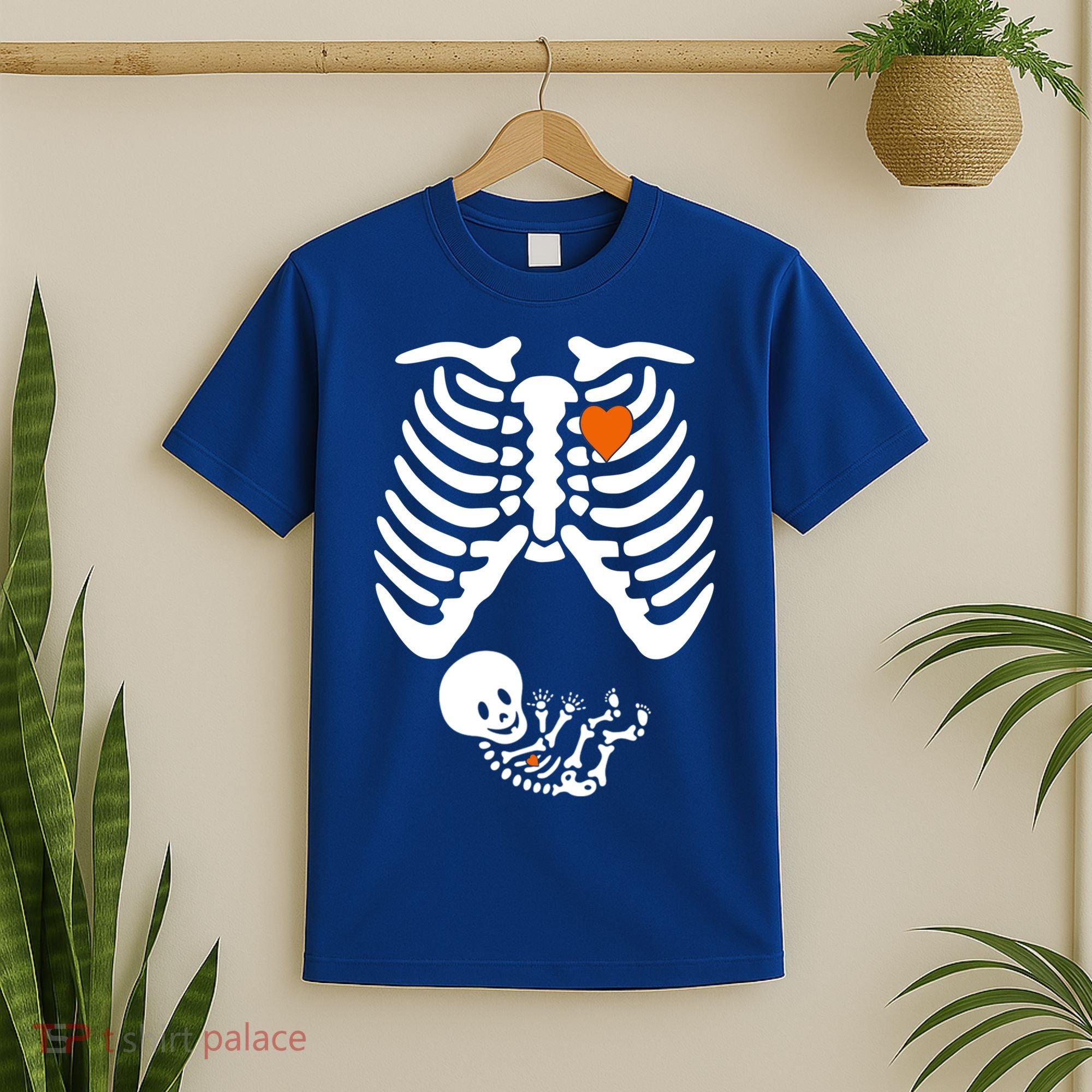 Pregnant Skeleton Costume Halloween Pregnancy Gift T-Shirt