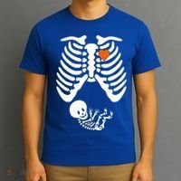 Pregnant Skeleton Costume Halloween Pregnancy Gift T-Shirt thumb 3