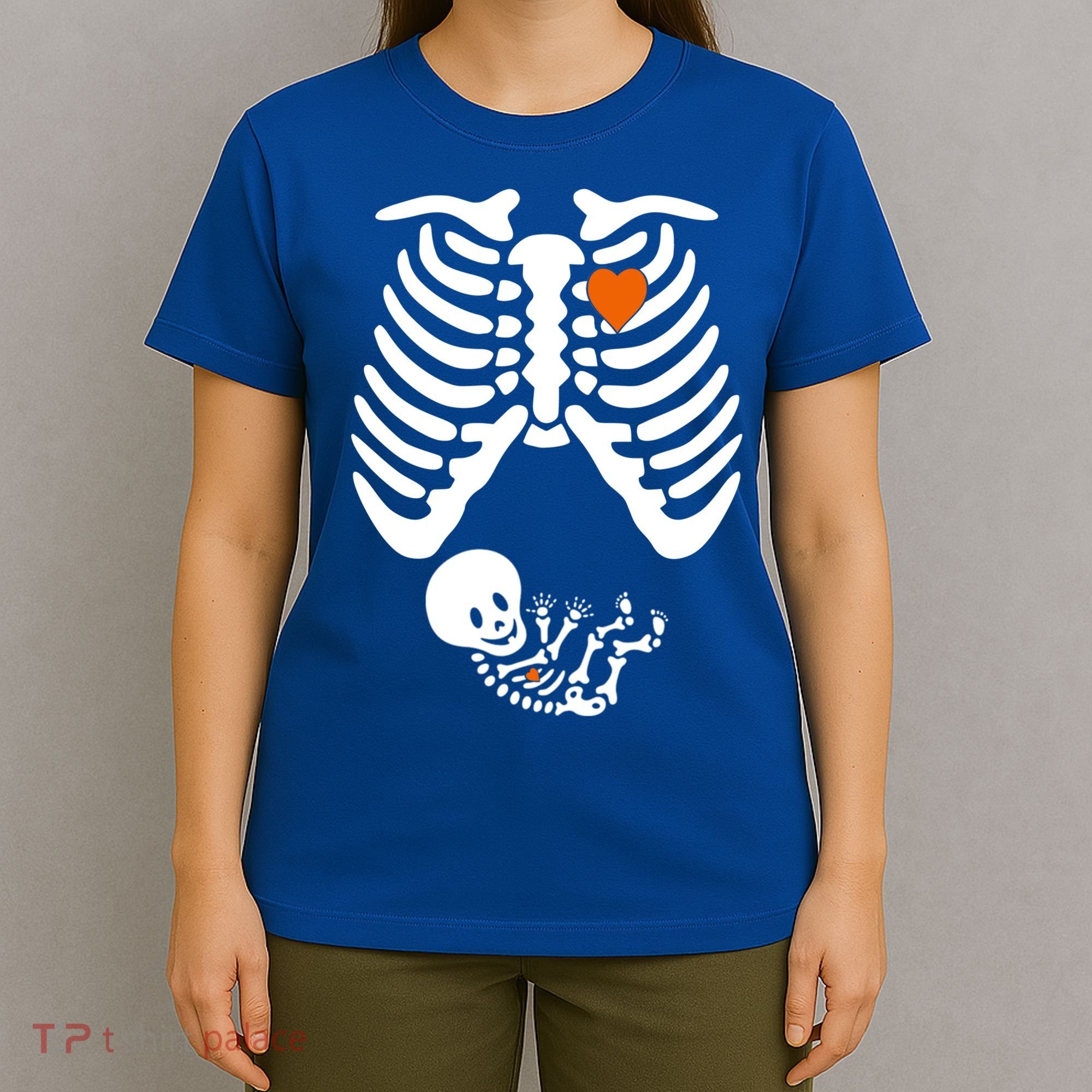 Pregnant Skeleton Costume Halloween Pregnancy Gift T-Shirt