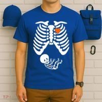 Pregnant Skeleton Costume Halloween Pregnancy Gift T-Shirt thumb 6