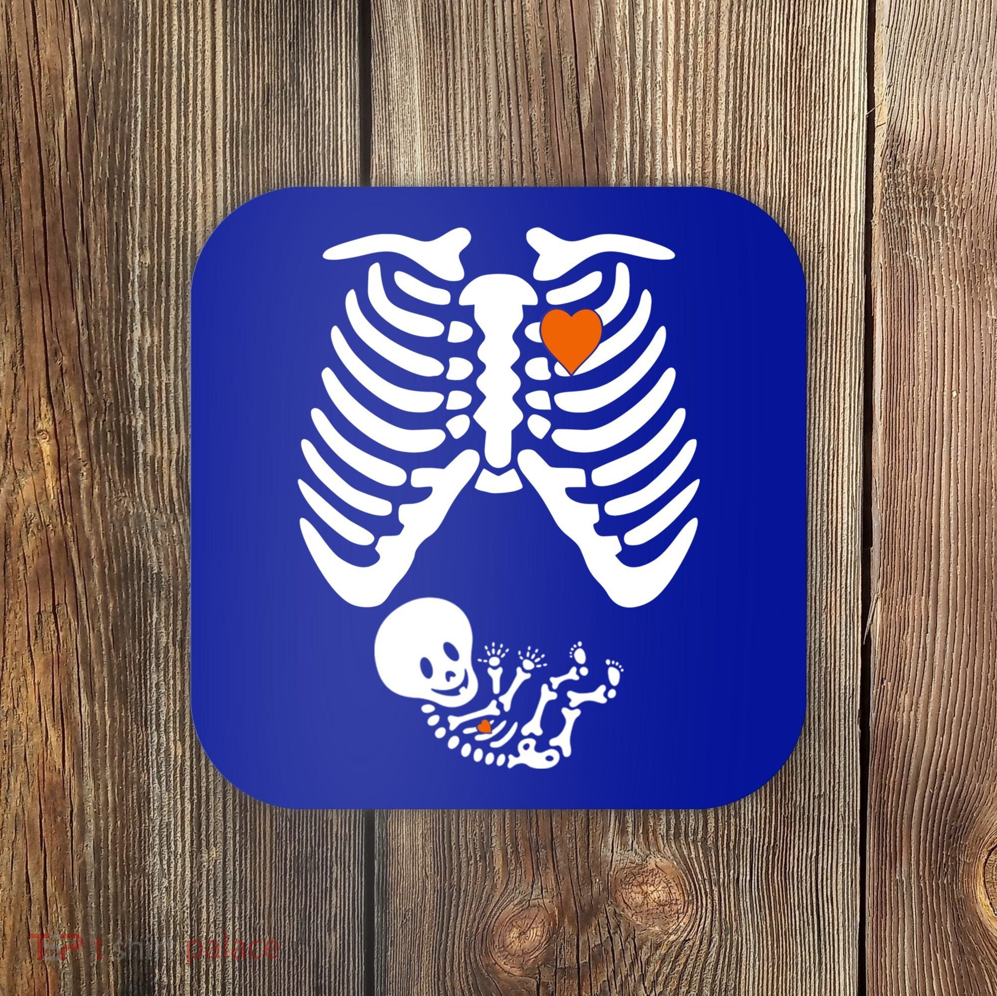 Pregnant Skeleton Costume Halloween Pregnancy Gift Coaster