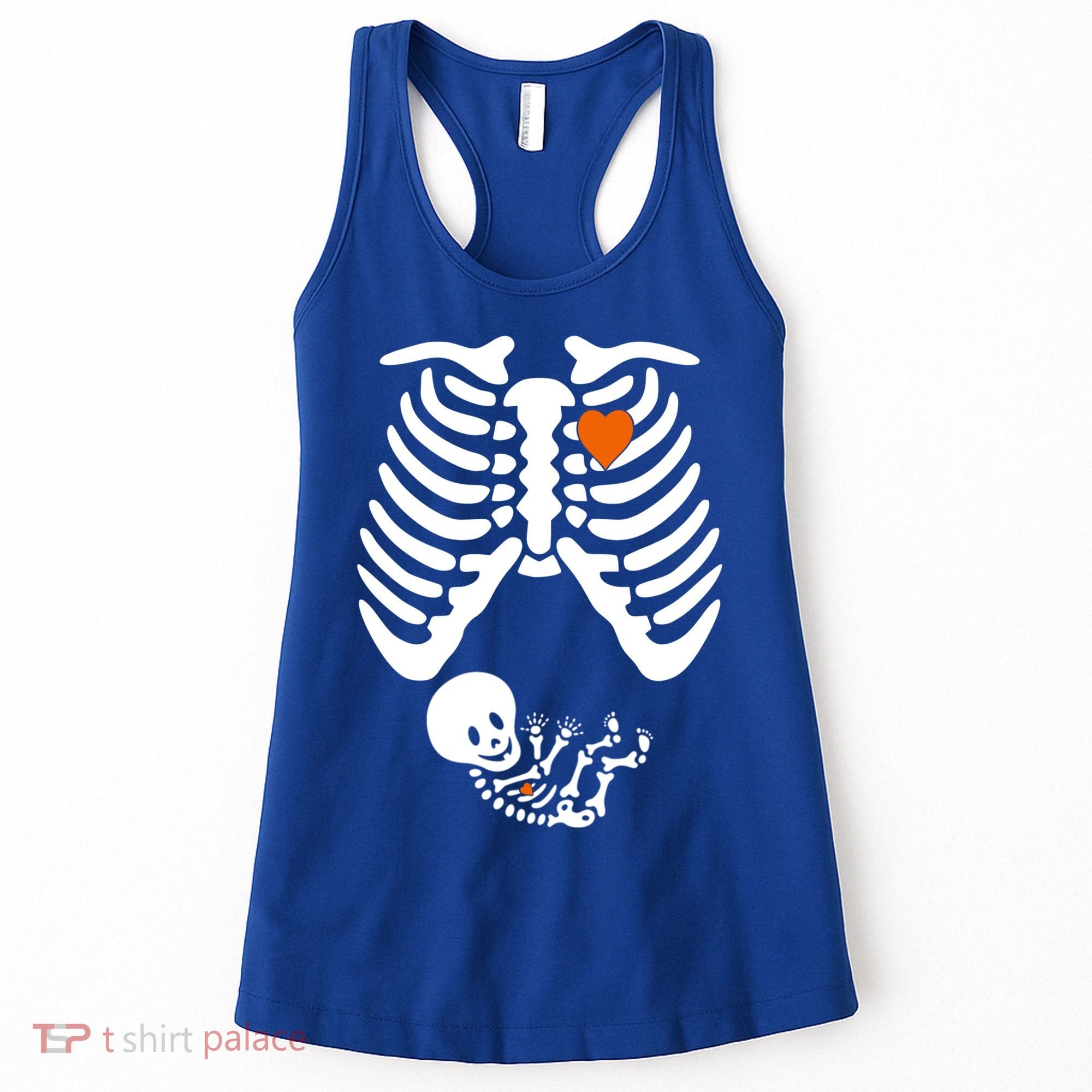 Pregnant Skeleton Costume Halloween Pregnancy Gift Women's Tank Top