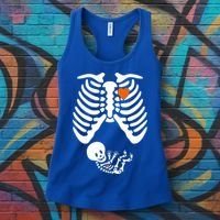 Pregnant Skeleton Costume Halloween Pregnancy Gift Women's Tank Top thumb 3