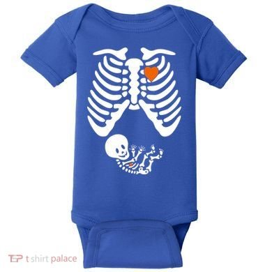 Pregnant Skeleton Costume Halloween Pregnancy Gift Baby Bodysuit