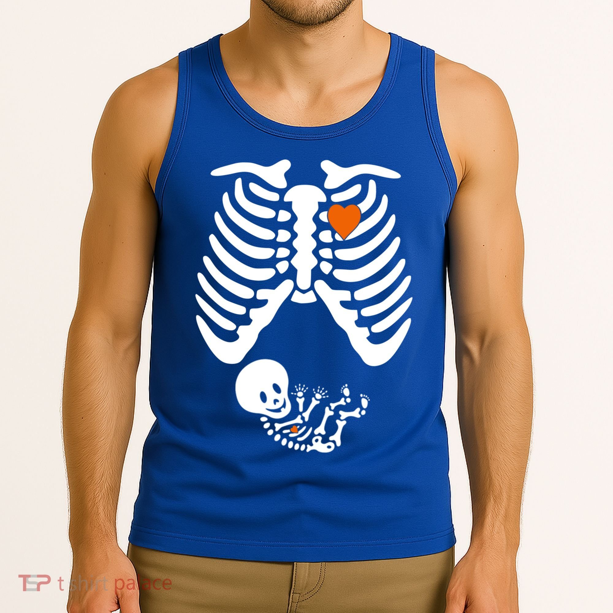 Pregnant Skeleton Costume Halloween Pregnancy Gift Tank Top