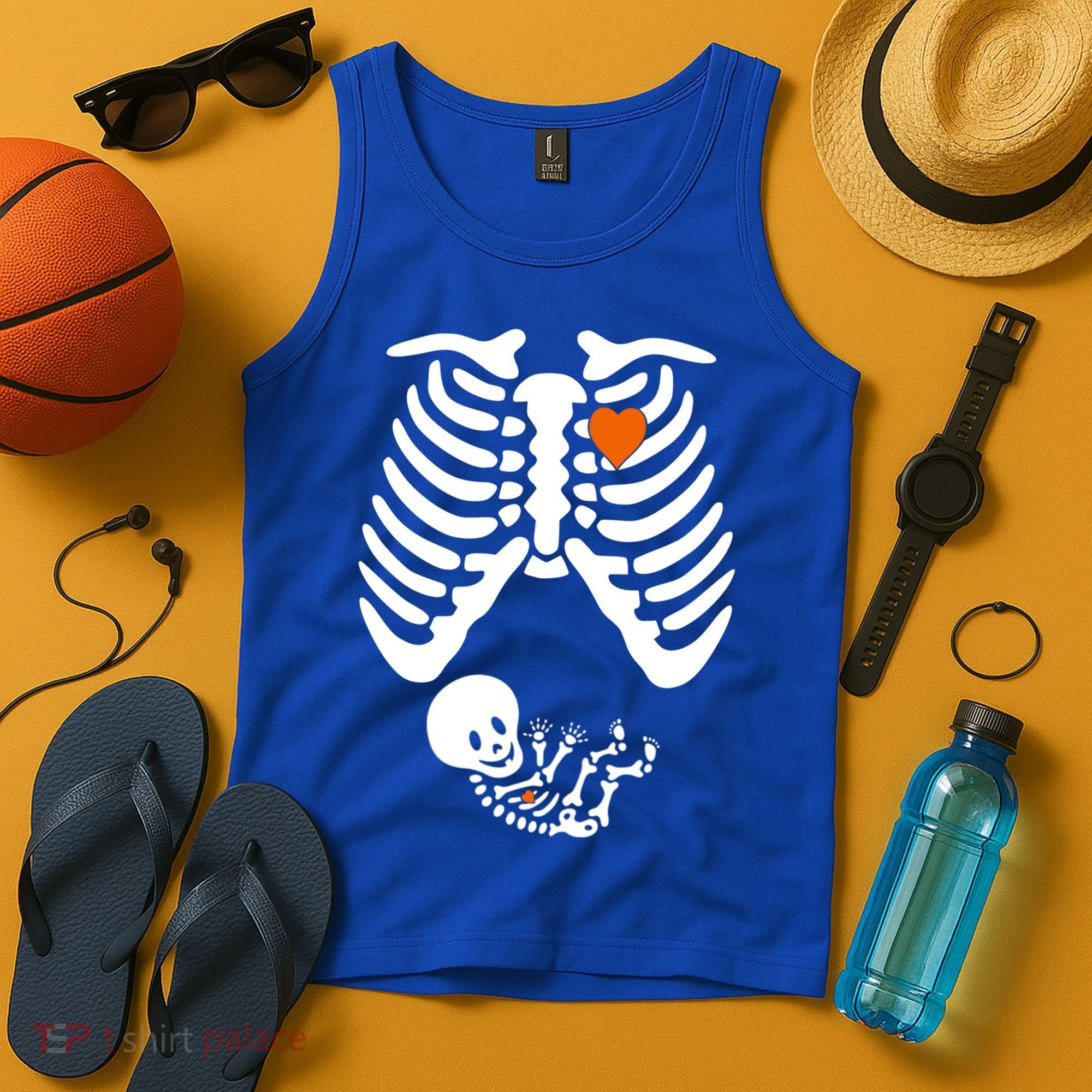 Pregnant Skeleton Costume Halloween Pregnancy Gift Tank Top