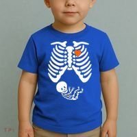 Pregnant Skeleton Costume Halloween Pregnancy Gift Toddler T-Shirt thumb 2