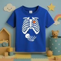 Pregnant Skeleton Costume Halloween Pregnancy Gift Toddler T-Shirt thumb 3