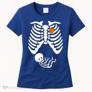 Pregnant Skeleton Costume Halloween Pregnancy Gift Women's T-Shirt