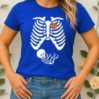 Pregnant Skeleton Costume Halloween Pregnancy Gift Women's T-Shirt thumb 2