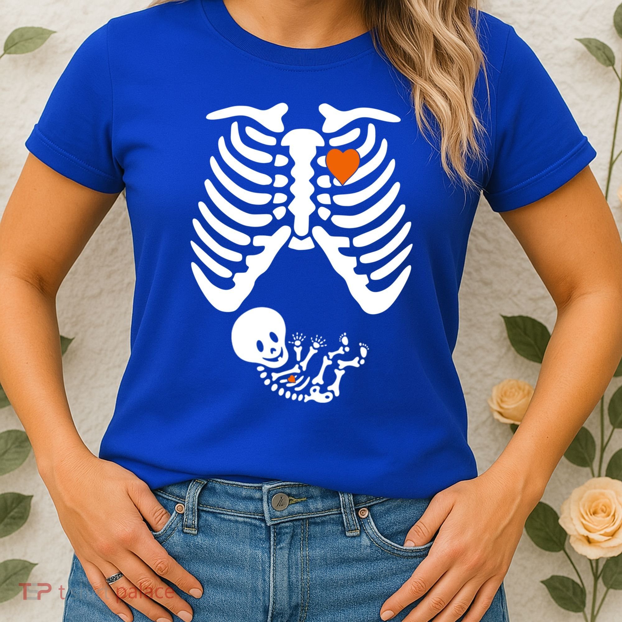 Pregnant Skeleton Costume Halloween Pregnancy Gift Women's T-Shirt