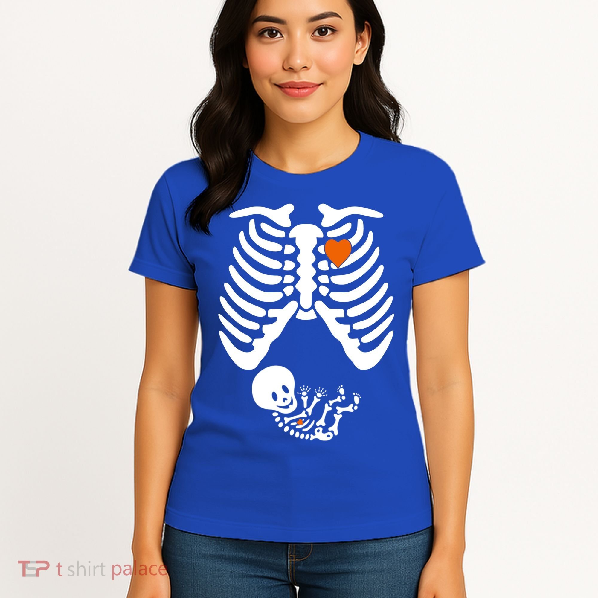 Pregnant Skeleton Costume Halloween Pregnancy Gift Women's T-Shirt