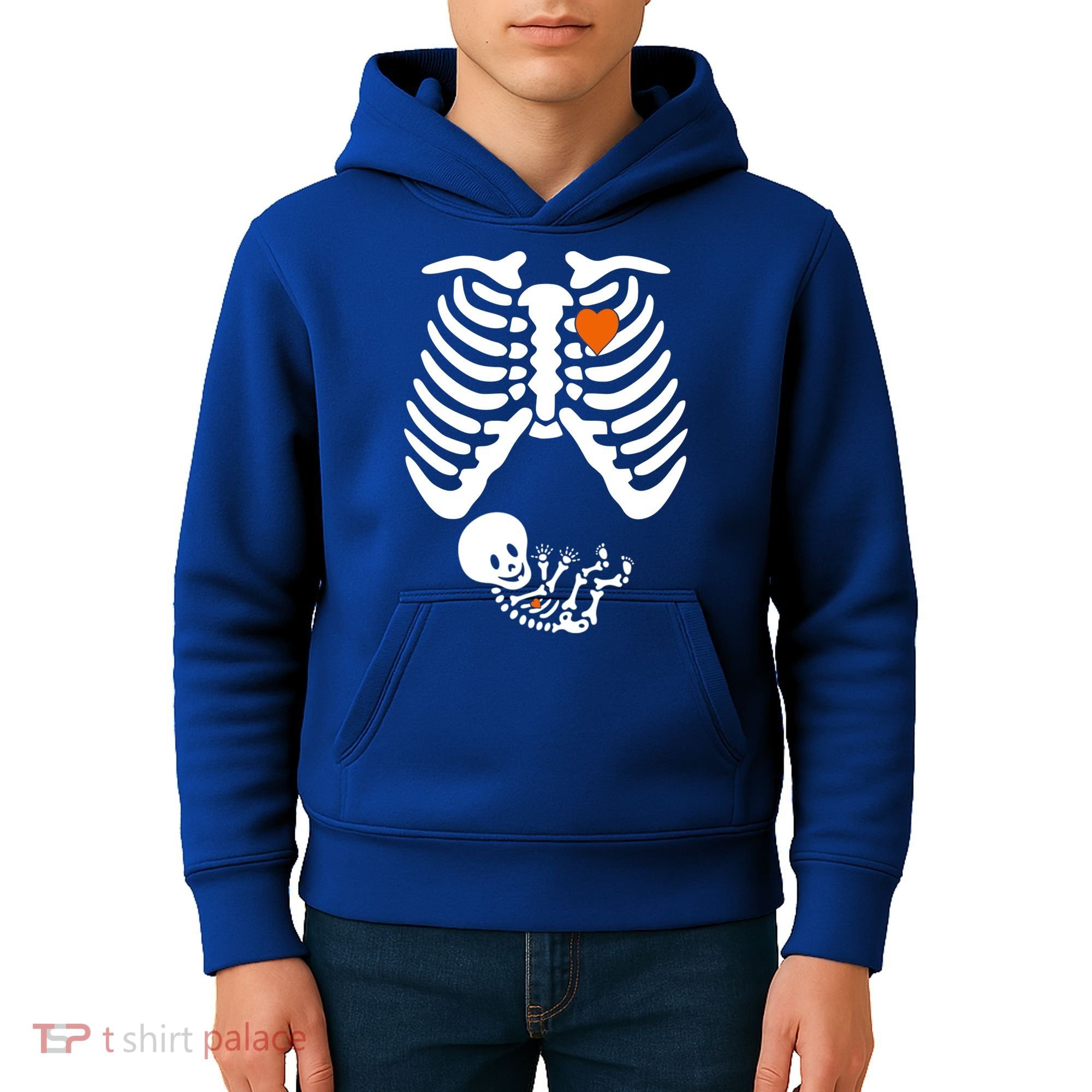 Pregnant Skeleton Costume Halloween Pregnancy Gift Kids Hoodie