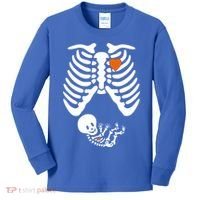 Pregnant Skeleton Costume Halloween Pregnancy Gift Kids Long Sleeve Shirt thumb 0