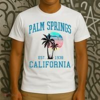Palm Springs California Beach Vintage Palm Trees Summer T-Shirt thumb 3