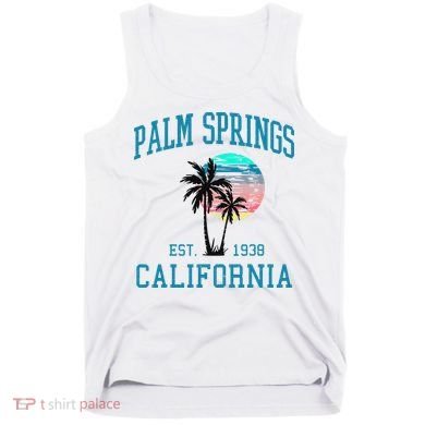 Palm Springs California Beach Vintage Palm Trees Summer Tank Top