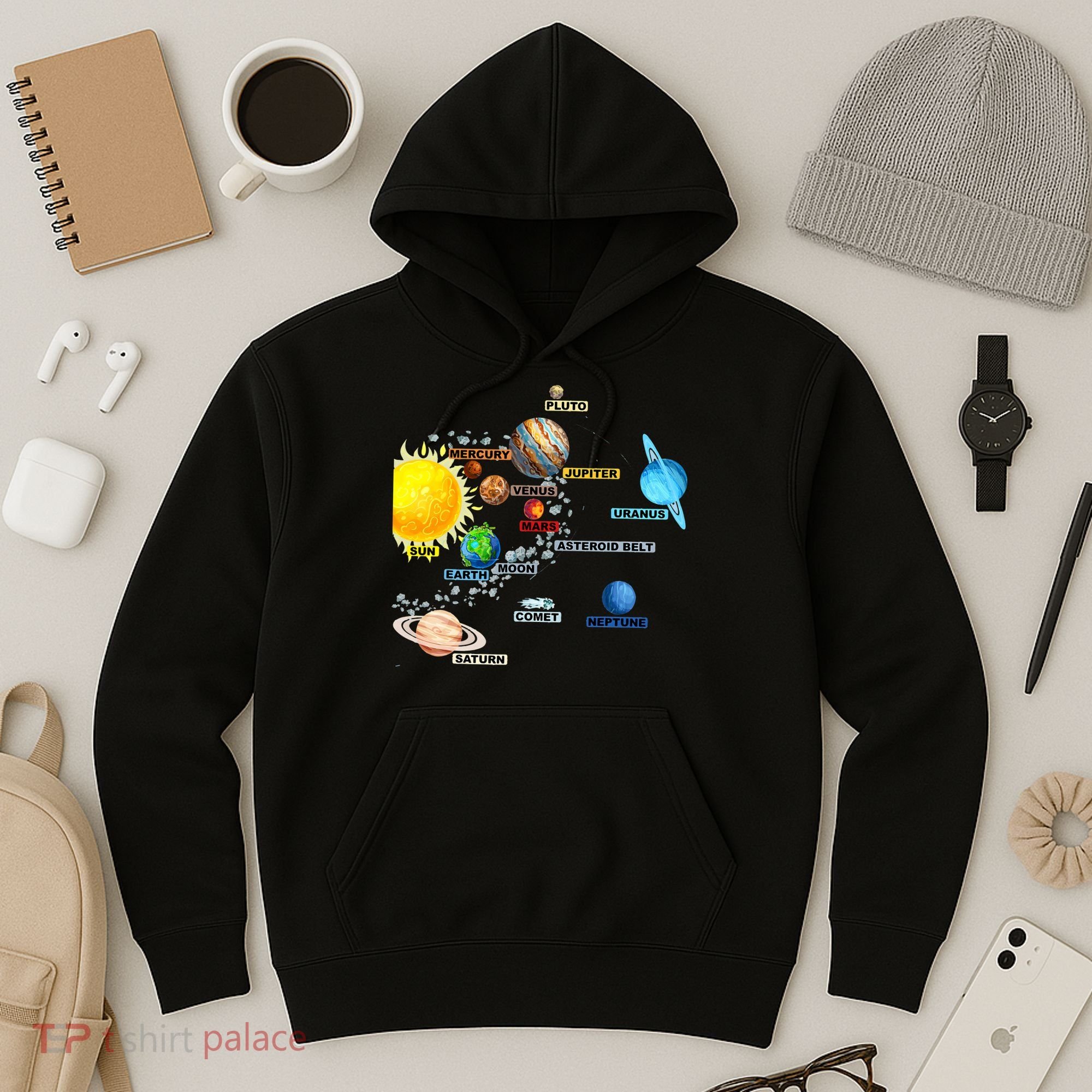 Planets Space Constellation Milky Way Hoodie