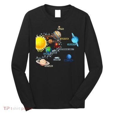 Planets Space Constellation Milky Way Long Sleeve Shirt