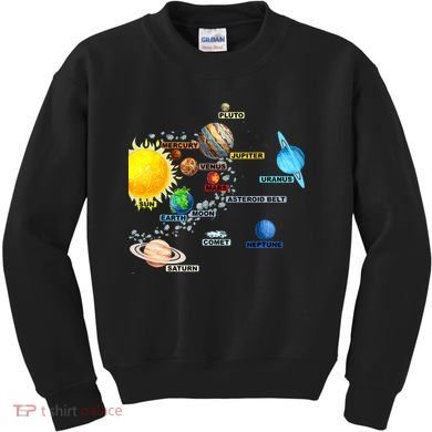 Planets Space Constellation Milky Way Kids Sweatshirt