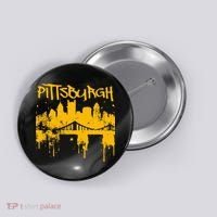 Pittsburgh Steel City Skyline Button thumb 0